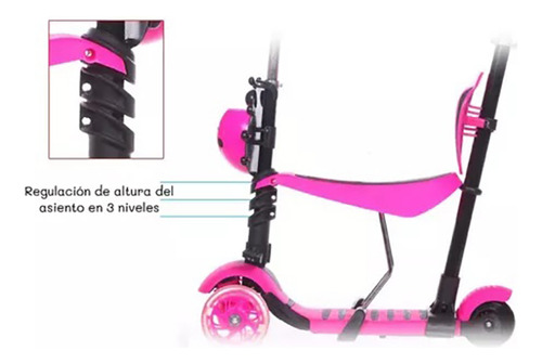 Scooter 5 En 1 Con Asiento Luces Led 2-10 Mariquita H G Q