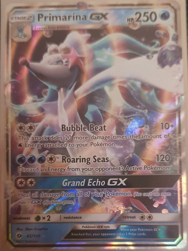 Primarina Gx Carta Pokémon Original+10 Cartas Comunes