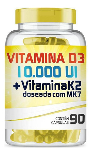 Vitamina D3 10.000ui + Vitamina K2 100mcg Com 90 Cápsulas