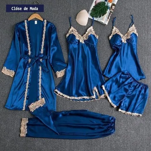 Conjunto De Pijamas De Satén Conjuntos De Pijamas De Novia