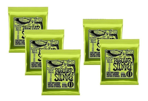 Pack X 5 Encordados Ernie Ball 010 Guitarra Electrica 2221