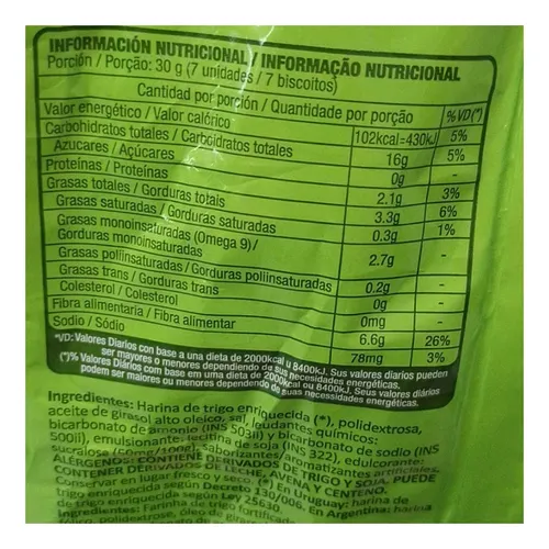 Galletas Sin Azúcar Sabor Limón El Trigal 150 Grs