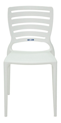Imagem 1 de 5 de Cadeira de jantar Tramontina Sofia respaldo horizontal, estrutura de cor branco, 1 unidade