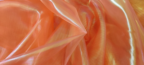 Tela Organza Tornasol Naranja 5m