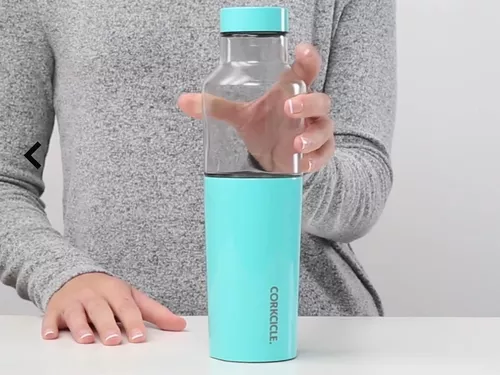 Botella de agua Corkcicle de cristal