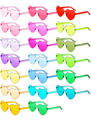 20 Pares De Gafas De Sol Sin Montura En Forma De Corazón