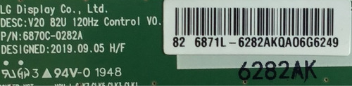 T-con Lg 6871l-6282a / 6870c-0282a / 82un8570puc.buswljr (Usado)