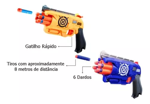 Pistola Arma Elite Dardos Blaster Gatilho Rápido Estilo Nerf