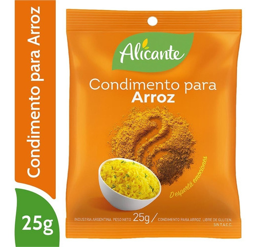 Condimento Alicante Para Arroz Sin Tacc 25 Grs Pack 12 Unid.