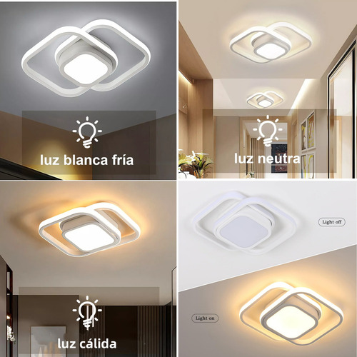 Sonheo Lámparas De Techo Led Colgante Modernas Decorativa Sala Baño Y Interiores Incluye Focos Con 3 Modos De Luz blanca cálida neutra 36w blanco
