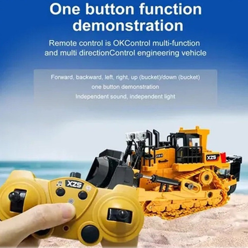 Rc Bulldozer Rc Tractor Construcción, 1:24, 2.4 G, 9 Canales
