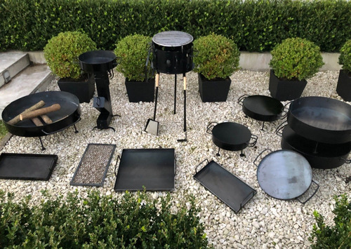 Disco De 55 Cm + Mechero Quemador A Gas 47 Cm De 3 Aros