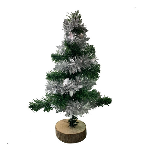 Imagen 3 de 10 de Arbol De Mesa C/base Tronco De Navidad 40cm Alto Decoracion