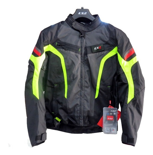 Chaqueta Ls2 Modelo Wolf/man Jacket/gris Oscuro Negro Y Amar