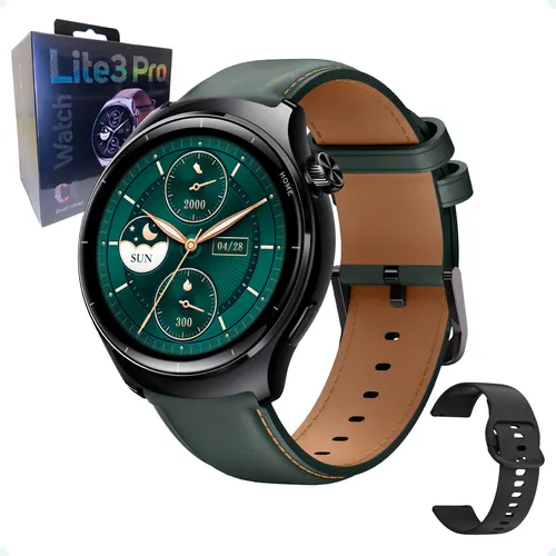 comprar Funda negra Mibro Watch Lite 3 Pro Screen 1.32 Bluetooth Gps 5 ATM, pulsera verde oscuro