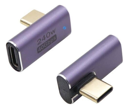 Riieyoca Adaptador Usb C 4.0 Macho A Hembra De 8k De 90 Gra.