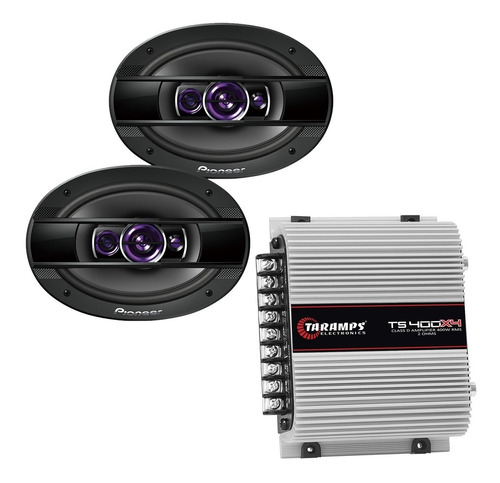 Par Alto Falante 6x9 69 Pioneer 800w + Módulo Taramps 400w