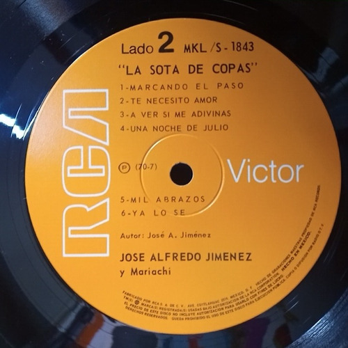 José Alfredo Jiménez Lo Sota De Copas Vinyllpacetato (Usado)
