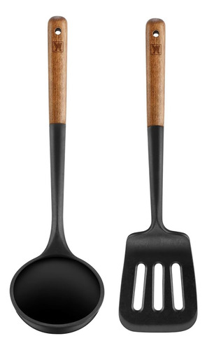 Juego 2 Utensilios Cocina Silicona - Espátula Ranurada Y Cuc