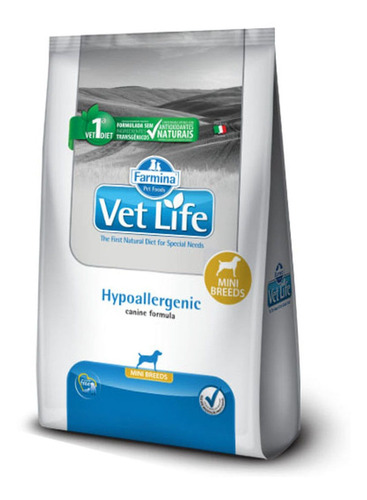 Alimento Vet Life Natural Canine Hypoallergenic para cão adulto de raça mini sabor mix em sacola de 2kg