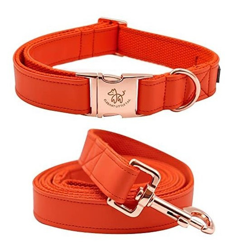 Elegante Pequeña Cola Collar De Perros Rosa Y Correa, 6z9zo