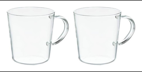 Juego De Tazas De Vidrio Recto Hario, 300 Ml, 2pcs
