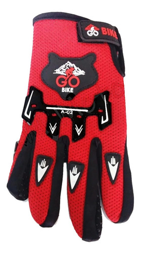 Guantes Moto Bicicleta Go Bike Largos Rojo - Racer Bikes 