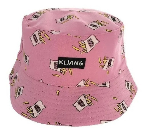Imagem 1 de 4 de Chapéu Bucket Dupla Face Boné Balde Pescador Rosa Batata Fri