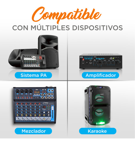 Sistema De 4 Micrófonos Inalámbricos Uhf 50 Canales Pyle