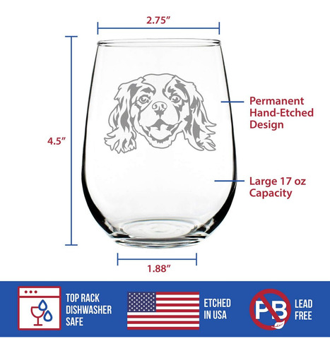 Copa De Vino Sin Tallo Cavalier King Charles Spaniel ' Linda