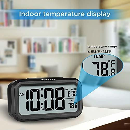 Peakeep Reloj Despertador Digital Con Luz Nocturna Inteligen