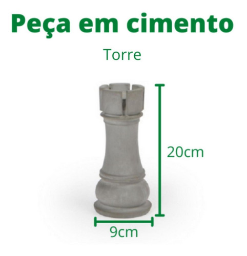 Imagem 5 de 6 de Kit Conjunto De Peças De Xadrez Com 6 Peças Em Cimento