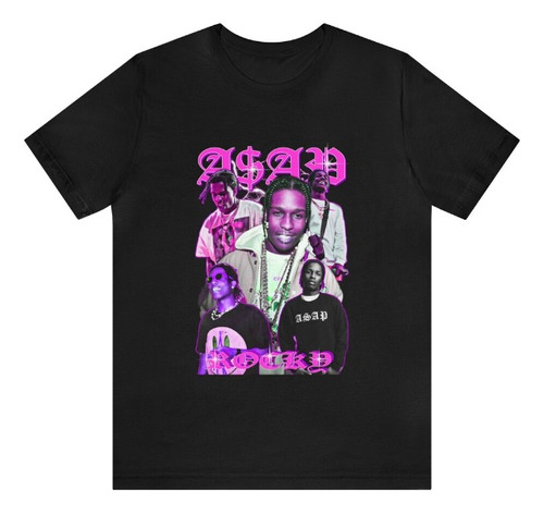 Polera Unisex Asap Cantante Poster Algodon Estampado