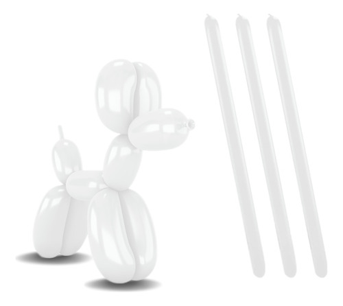 Balão Espaguete Big 260 Bexiga Canudo Liso 50 Unidades Cor Liso Branco