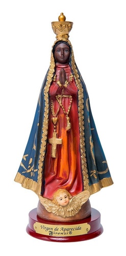 Figura Virgen Aparecida De 12 Cm En Marmolina