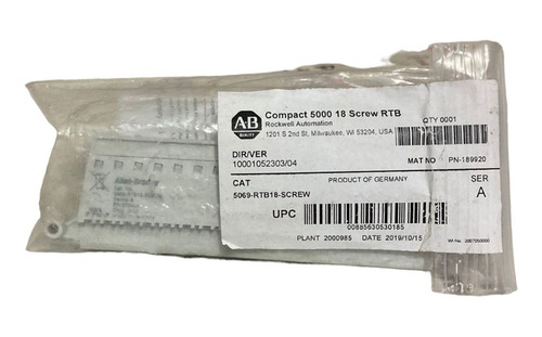 Allen Bradley 5069 Rtb18 Screw Terminal Pará Io Compactlogix