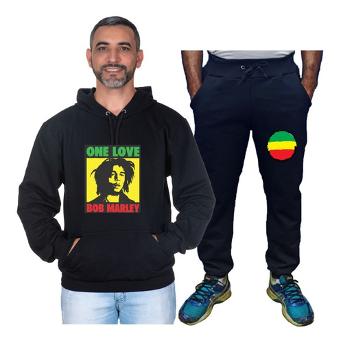 Conjunto Moletom Blusa E Calça De Frio Bob Marley Promoçã