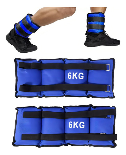 Pesas Para Tobillos Tobilleras Con Peso Pesas Ejercicio 6kg Color Negro-azul