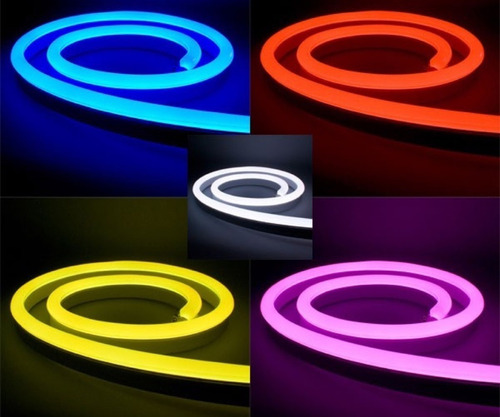 Imagen 2 de 5 de Tira Luz Led Neon 5 Metros Flexible Con Transformador 12v