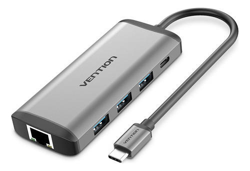 Hub 8 En 1 Ethernet 1000mbps Hdmi Usb-c Usb3.0 Tf Sd Vention