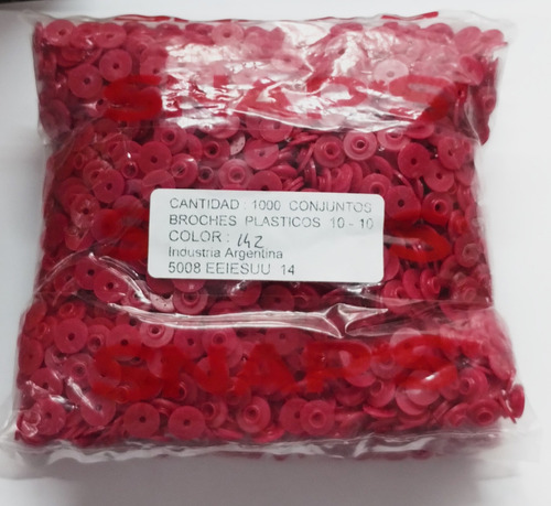 Broche Snaps 10 -10 Por 100 Unidades + Matriz Tmp Rojo Fuego