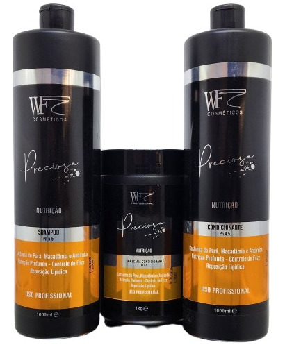 Kit Nutrição Precioza Sh 1 L - Mas 1 Kg - Con 1 L W F Export