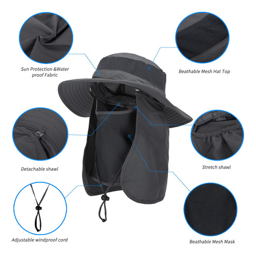 Asy Sombrero De Sol Para Exteriores, Protección Upf 50, Gorr