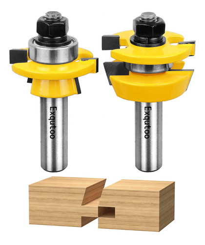 Exqutoo Juego De 2 Brocas De Riel Biselado Y Fresadora De 1/