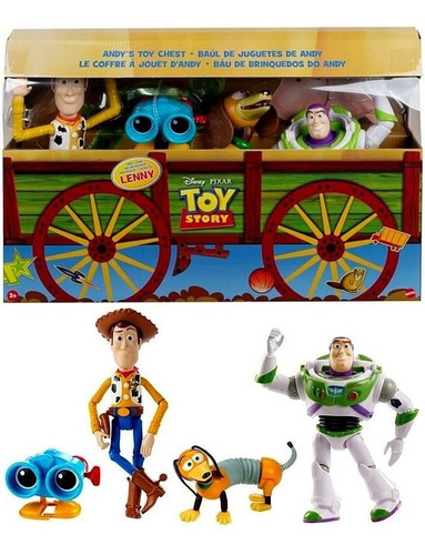 Imagem 1 de 5 de Baú Brinquedos Do Andy 04 Bonecos Toy Story Disney Original