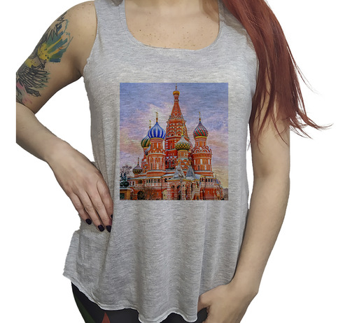 Musculosa Dama Rusia Catedral San Basilio Moscu Rusa P3