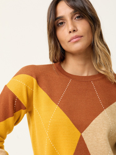 Sweater Rombos De Bremer Tejido Grueso