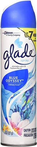 4 Glade Spray Aerosol De Habitación, Ambientador, Azul Odyss