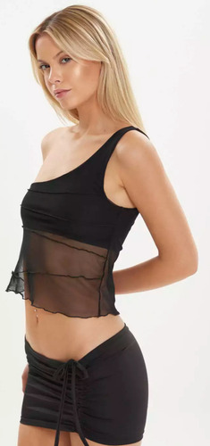 Top Remera De Un Solo Hombro Mujer