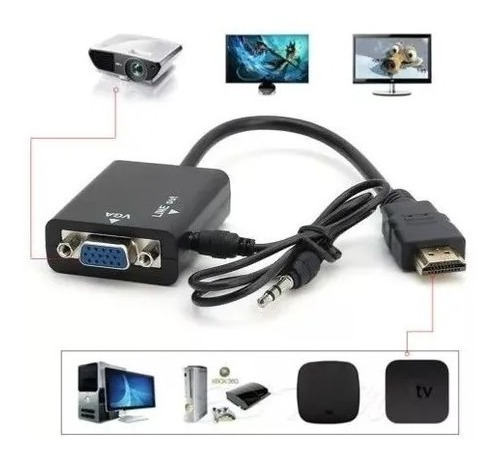 Cable Adaptador Conversor De Hdmi A Vga Con Salida De Audio